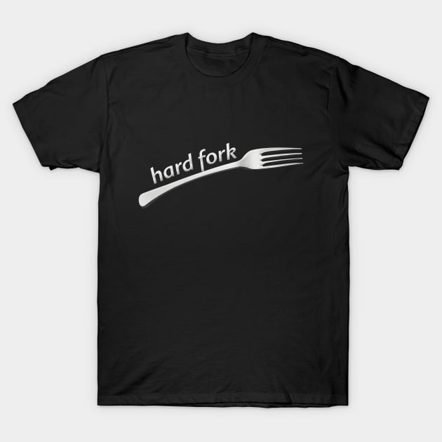 Hard Fork - Funny Crypto T-Shirt by mangobanana